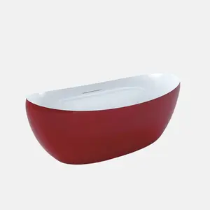 Special Shape Pink Romantic Bathtub Modern Bathroom Bathtub 2 People For Hotel Project Or Home