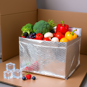 Doublure isotherme en feuille d'aluminium DB 12 x 12 x 5,5 pouces, argentée, pour le stockage alimentaire thermique dans les boîtes USPS - Product Image 2