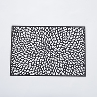 Set de table rectangulaire en PVC doré métallisé, design européen, délicat, de haute qualité, pour la cuisine, décoratif, ajouré