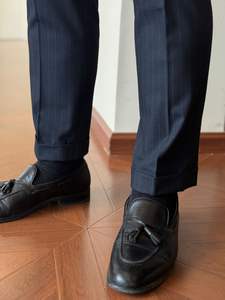 Nuevos pantalones de vestir antiarrugas transpirables no tejidos ecológicos de pierna recta media para hombres, venta al por mayor, pantalones informales elegantes ajustados británicos - Product Image 6