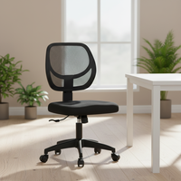 Chaises de bureau modernes inclinables à dossier bas avec hauteur de siège réglable, pivotantes, en maille respirante, pour bureau à domicile