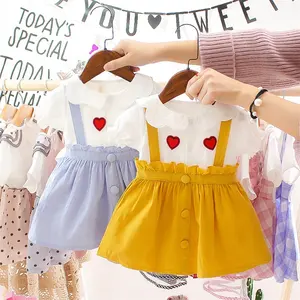 Guangzhou fornitore di vestiti per bambini abiti per neonate disegni estivi ragazze gonna ananas personalizzata abito in cotone di moda adorabile