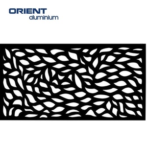 Paneles de <span class=keywords><strong>Cerca</strong></span> de Aluminio con Perfil de Madera Negra, Lámina Metálica Perforada de Alta Calidad Cortada con Láser, <span class=keywords><strong>para</strong></span> Jardines - Product Image 2