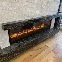 Chimenea Eléctrica Lineal de Diseño Moderno, Mueble Interior Decorativo, Soporte para TV, Chimenea de Vapor 3D