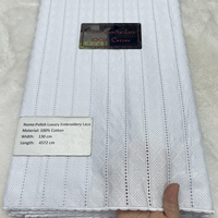 Tissu en dentelle de coton brodé polonais de haute qualité NI.AI, dentelle de coton ajourée à motif diamant pour mariage nigérian
