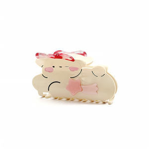 Pince à cheveux en acétate unisexe sur mesure de 9,5 cm, motif animal de dessin animé, design mignon de cerise-ours/joy-pig, pince à mâchoire personnalisable - Product Image 4