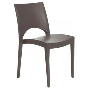 Chaise en polypropylène Paris couleur moka, design moderne, utilisation intérieure et extérieure - Product Image 1