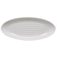 Offre Spéciale – Assiette Ovale Créative Rayée Blanche Écologique en Porcelaine pour la Maison, l'Hôtel, le Restaurant et les Mariages