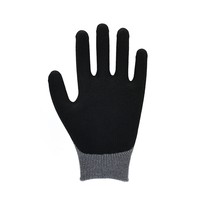 Gants de travail anti-coupure EN388 Niveau B, calibre 18, avec paume enduite de nitrile sablé, motif sel et poivre, vente en gros