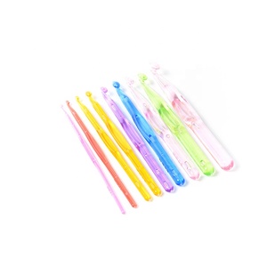 Cheap 9 PCS 15cm Colorful Transparent Plastic <strong>Crochet</strong> <strong>Hooks</strong> <strong>Set</strong> - Product Image 1