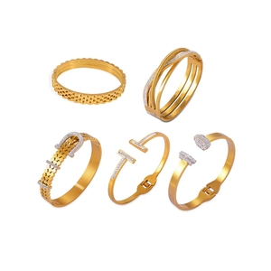 Bracciali e Braccialetti di Lusso Creativi con Zirconi, Impermeabili, Placcati in Oro 18K PVD, Gioielli alla Moda in Acciaio Inossidabile per Donne - Product Image 2
