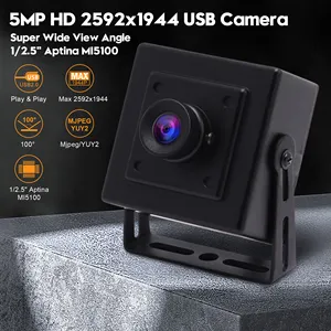 Elp 5MP Usb Camera Aptina MI5100 Kleur Cmos 100 Graden Geen Vervorming Gratis Driver USB2.0 Webcam Voor Kiosk, Atm