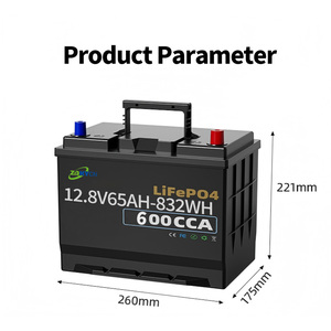 แบตเตอรี่สตาร์ทสำหรับร้านซ่อมรถยนต์ ชาร์จเร็ว ทนต่อสภาพอากาศหนาวเย็น 65Ah 12.8V แบตเตอรี่โซลิดสเตท LiFePO4 3000 รอบการใช้งาน - Product Image 3