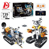 Kit de Robot de Bloques de Construcción Programables STEM con Control Remoto, 2 Formas Deformables, Coche Oruga, Juguete de Ladrillos de Ensamblaje Controlado por APP