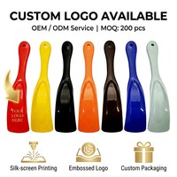 Chausse-pied en plastique PP ultra-fin de 19,5 cm avec poignée en forme de calebasse, 7 couleurs vives, portable, léger, écologique O-MAK OM-20-010 OEM