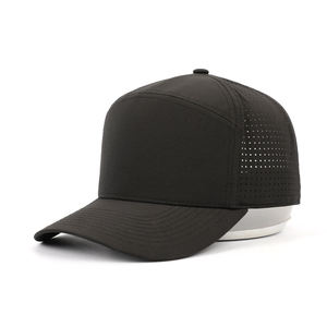 Unisex 6-Panel Trucker <b>Cap</b> Solid <b>Black</b> Mesh Fabric Adjustable Fit Casual Outdoor Hat Spring Summer Breathable Style - Product Image 1