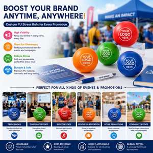 Custom Logo Durable Promotional <b>Gifts</b> Pressure Reduction Color Printing Round PU Foam Anti Squeeze Toys Stress Ball - Product Image 6