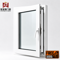 Ventana Abatible de PVC de Primera Calidad, Alto Rendimiento, Multicámara, Ahorro de Energía, Resistente a Huracanes, Insonorizada