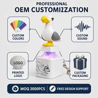 Porte-clés LED lumineux et sonore en forme de mouette, jouet anti-stress à presser, bouton de décompression, pendentif pour enfants et adultes