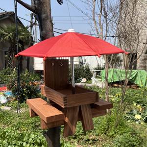 Durable Eco-Friendly Wood Hanging <strong>Bird</strong> Feeder &amp; Squirrel Feeder Quadrate Shape Classic Style 0.5kg for Small Animals - Product Image 5