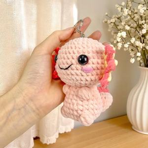 Venta caliente Multi Color lindo Mini <span class=keywords><strong>Crochet</strong></span> Axolotl juguete llavero suave algodón materiales salamandra juguetes relleno tejido Animal muñeca - Product Image 4