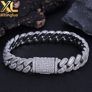 Hip Hop Iced Diamond Chunky Bracelet 18K Gold Plated Cuban Chain Women&<b>Men</b> Iced Out Bracelet - Product Image 6