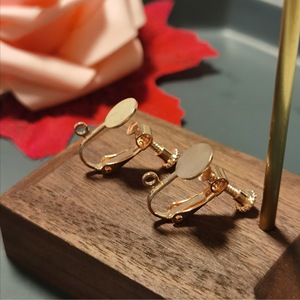 Pure Copper <b>Clip</b>-On Earrings Flat Round U-Shape KC Gold For Earring Making - Product Image 1