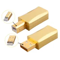 Connecteur de câble audio et vidéo USB 1.0 2.0, prise A/B, mâle, plaqué or, boîtier en alliage de zinc, blindage en alliage nickelé