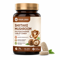 Complément alimentaire naturel pour renforcer l'immunité, comprimés de polysaccharides de champignons shiitake, marque privée OEM/ODM, bouteille de 48g