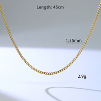 Cadena de Oro Delicada de 1.35mm, Estilo Cubano Miami, Joyería de Oro Sólido al por Mayor, Collar de Oro de 14k