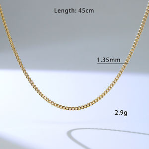 1,35mm Bordstein Miami Cuban Link Juwel Massiv Großhandel Goldschmuck Großhandel Zarte Goldkette 14k Halskette - Product Image 2