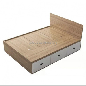 맞춤형 모던 심플 우드 수납 침대 퀸 사이즈 가정용 대형 공간 수납 침대 프레임 - Product Image 1