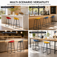 Tabouret de comptoir sans dossier en plastique moulé de style nordique moderne, 65 cm, avec structure en métal noir, pour cuisine, café, restaurant, bar