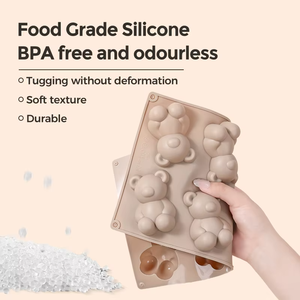 Molde para Pastel en Forma de Oso de 8 Cavidades de la Fábrica SILIKOLOVE, Certificado LFGB, Grado Alimenticio, Antiadherente, Libre de BPA, Moldes de Silicona para Pastel de Mousse - Product Image 4