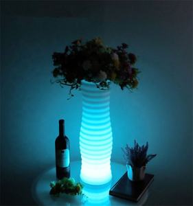 Colorfuldeco restaurante Bar Hotel interior mesa en forma de decoración lámpara de noche impermeable Mini macetas Led florero - Product Image 5