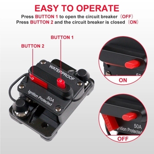 Interruttore Automatico Manuale 30A-300A con Portafusibile Impermeabile 12V-48V DC per Protezione Batteria di Barche, Camper e Yacht - Product Image 4