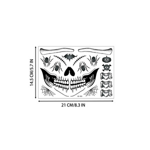 Nuovo Halloween <span class=keywords><strong>divertente</strong></span> teschio del <span class=keywords><strong>tatuaggio</strong></span> adesivi horror make up, spaventosi tatuaggi per il viso - Product Image 6
