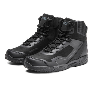DF33 Outdoor camping Men Black Mesh Tactical <b>Boots</b> High Top Ankle Shoes All Seasons Waterproof Casual Outdoor Wear - Product Image 1