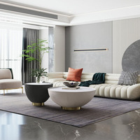 Table basse de fer noir et blanc de beau style de conception simple pour le salon