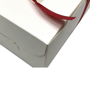 Sunshie Custom Logo 12 Inch <b>White</b> Cake <b>Boxes</b> 12 X 12 X 6 Inches Bulk with Window and Matt Lamination Embossing - Product Image 5