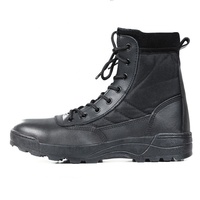 Bottes de travail tactique en cuir de Style américain pour hommes, bottes bon marché de 8 pouces avec fermeture éclair latérale, vente en gros