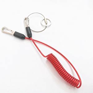 Çift Çinko Alaşımlı Kancalı, Kırmızı Kaplamalı Paslanmaz Çelik Sarmal Açık Hava Aleti İpi, 1m Uzunluk - Product Image 1