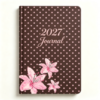 Agenda 2027, carnet à pois en PU, format A5, couverture rigide, agenda mensuel et hebdomadaire, cadeau