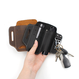 내구성 있는 가죽 전술용 칼집 벨트 장착형 멀티툴 홀더 (칼 및 손전등용) 헤비듀티 아웃도어 기어 액세서리 - Product Image 1