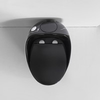Nouveau design en forme d'œuf, vente chaude, WC en marbre noir, toilette monobloc en céramique à poser au sol pour salle de bain, cuvette ronde
