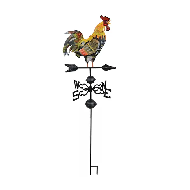 Colorful Cock Weather Vane Iron Rooster Weathervane Roof Mount Weather Vane Wind Decoration Backyard Ornament Height 120cm DYEY Metal Rooster Weather Vane Garden Stake 