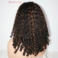 Perruque Lace Front HD Transparente en Cheveux Vierges Vietnamiens Bouclés Super Double Drawn, Densité 200%, avec Baby Hair et Frange, 18 Pouces