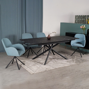 <span class=keywords><strong>Tavolo</strong></span> da Pranzo <span class=keywords><strong>Allungabile</strong></span> <span class=keywords><strong>Nero</strong></span> Personalizzato con Piano in <span class=keywords><strong>Marmo</strong></span> - Product Image 4