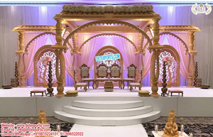 Eminent Peacock Theme Wedding Mandap USA Último estilo de pavo real Wedding Mandap Asequible Golden Wedding Decoration Mandap USA - Product Image 3