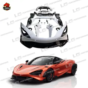 Kit bodi serat karbon kering kualitas tinggi, untuk spakbor depan belakang 765LT upgrade 720s, Rok samping knalpot truk spoiler